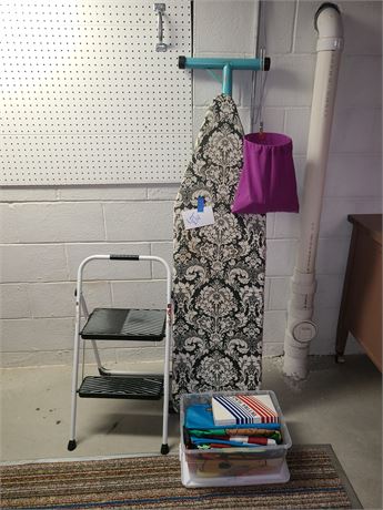 Metal Step Ladder/Ironing Board/Decorative Flags & More