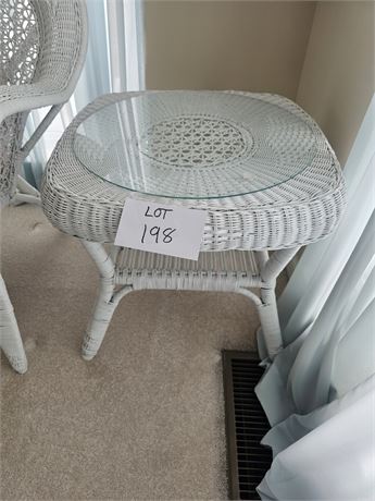 Plastic Wicker End Table
