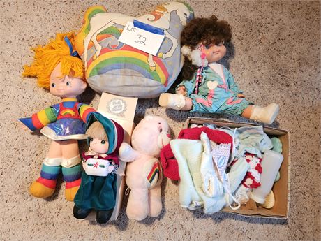 Mixed Plush Lot : Rainbow Brite / My Little Pony / Doll Clothes & More