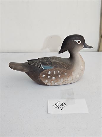1986 Jack Cox Hand Painted Wood Duck Hen Decoy