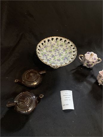 Ceramic Tea Pots, Dishes, Creamer and Sugar Bowl Lot