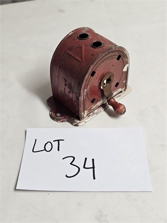 Vintage Red Retractable Clothesline 1950's Era