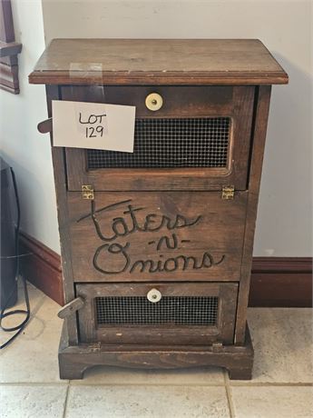 Wood Potatoes & Onions Storage Bin