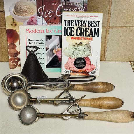 Nice Collection of Antique Ice Cream Dippers - Gilchrist's & 19th Century