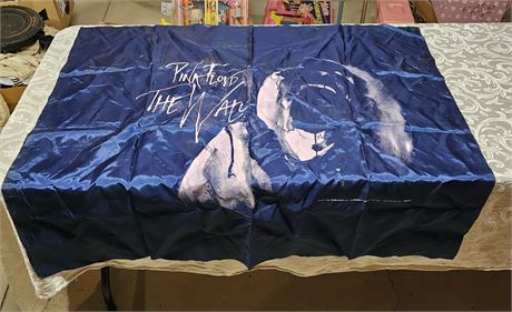Pink Floyd 1987 Satin Blue "The Wall" Concert Satin Fabric Poster- Nikry Co
