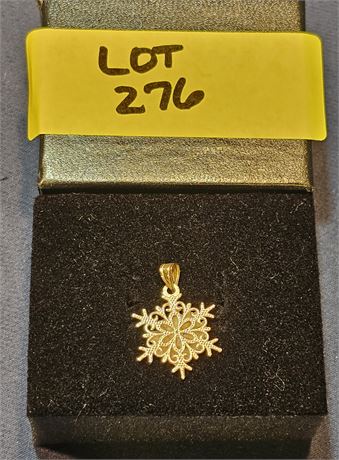 14k Snowflake White / Rose Gold Pendant 0.6 dwt