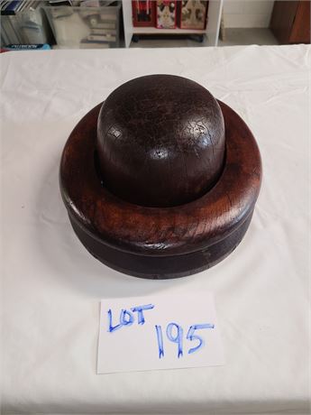 Antique Solid Wood Hat Form Size 7.5 Style No#534