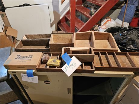 Mixed Wood Box Lot: Different Sizes & Makers