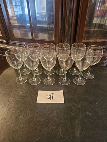 One Dozen Stemmed Wine Glasses