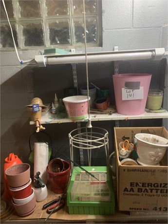 Flower Pots, Plant Stand Gardening Lot (NOT Plants)