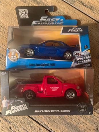 Jada Toys 2 Fast & 2 Furious Blue Nissan Skyline GT-R (R34)
