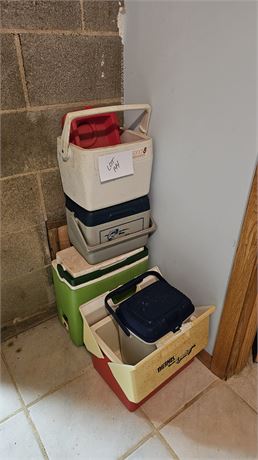 Mixed Size Cooler Lot: Sizes & Makers Vary