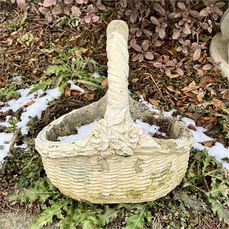 Outdoor Concrete Basket Planter