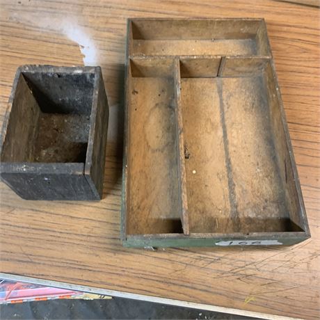 Vintage Wooden Box/Crate Storage Box Lot of 2