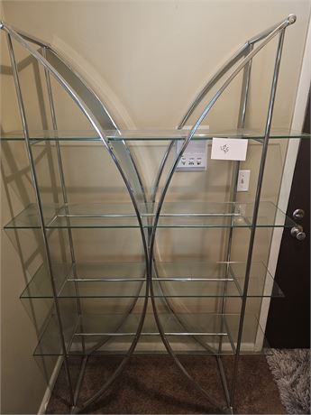 Chrome & Glass Shelf Unit