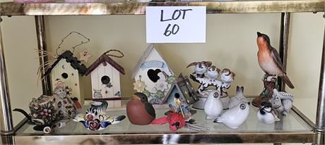 Mixed Bird Figurines & Decor Birdhouses Style, Color & Maker Vary