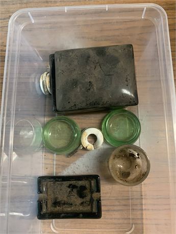 Vintage Green Glass Ashtrays & More