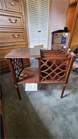 Vintage Wood Magazine Table/Rack