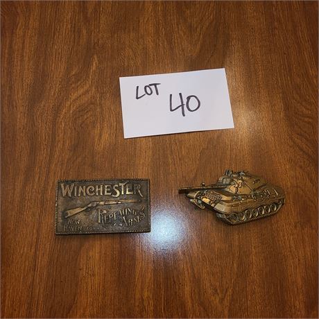 Winchester & BBB Tank Metal Belt Buckles