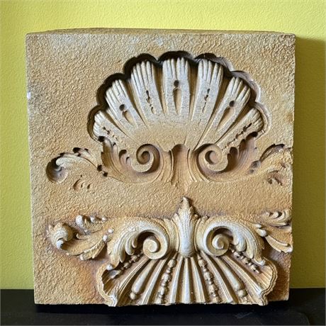 1999 Hays Parker Artist Signed Sand Cast Decorative Wall Plaque - 9 x 9"