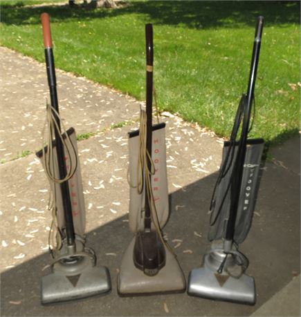 3 Vintage Hoover Vacuum Cleaners