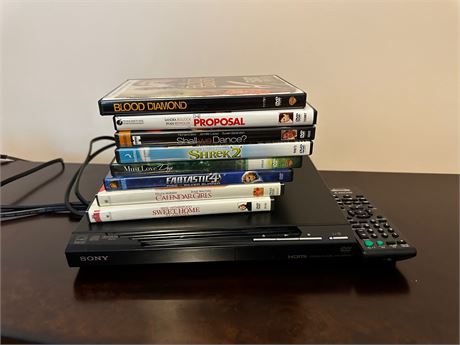 Sony DVD player and lot of DVD's