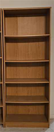 5-Tier Oak Colored Bookshelf