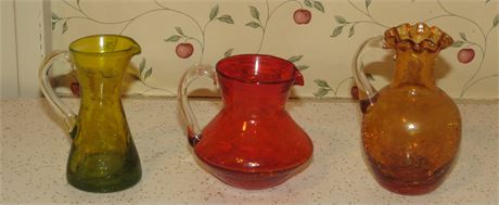 Crackle Glass Pitchers