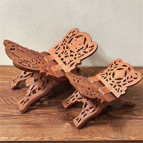 Hand Carved Wooden Book Stands