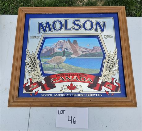 Molson Glass Advertising Sign