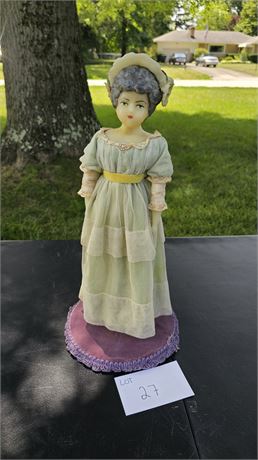 Antique Wax Doll Hand Painted