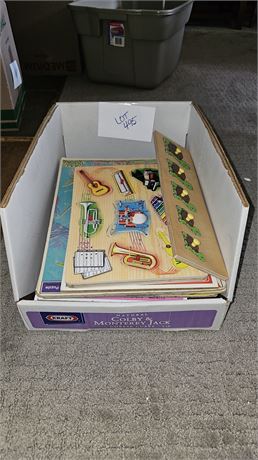 Large Assortment Of Children's Wood Puzzles & More