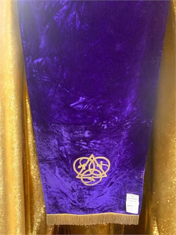 C.E. Ward New London Purple Velvet Alter or Tarot Reading Cloth With Fringe