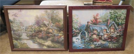 2 Framed Paint By Numbers Art