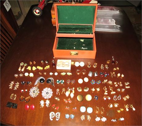 Costume Jewelry: Earrings, Jewelry Box