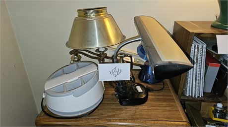 Office Lamp Lot - Vintage Tole, Extension & More