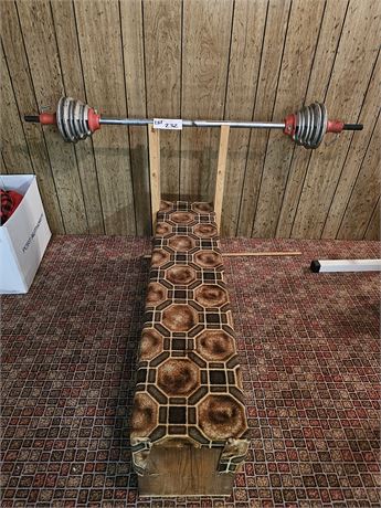 Weight Bench with Bar & Weights