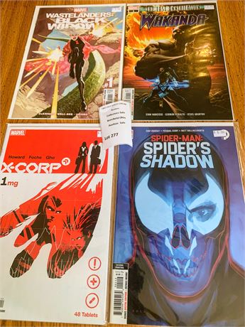 Marvel Comic Books - Black Widow, Spider Man, Wakanda X-Corp