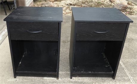 2 Black Nightstands / End Tables