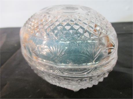 Vintage Fostoria Glass Lidded Egg Soap Dish