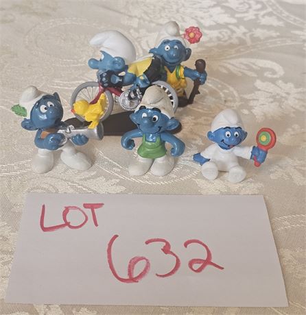 Vintage Schleich Peyo Mixed Smurf Figurines 80's Original PVC Smurfs
