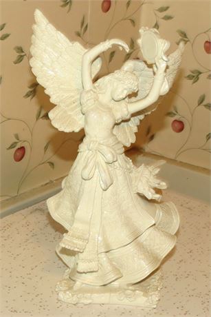 White Resin Dancing Angel Figurine