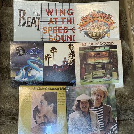 Beatles, Eagles, S&G & More Vinyl Records Lot of 8