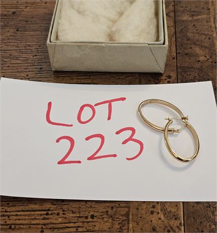 14K Oval Hoop Earrings 0.9 DWT