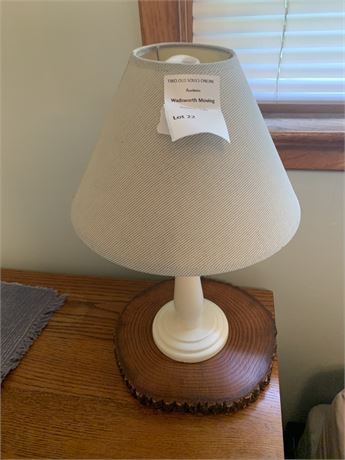 Small White Nightstand/Bedside Table Lamp With Shade