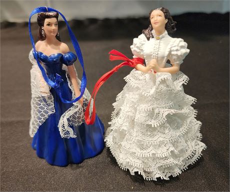 2- Gone with the Wind Ceramic Ornaments Lot 1
