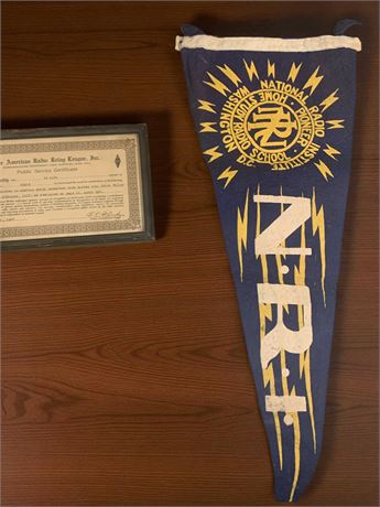 National Radio Institute Banner & Framed Certificate