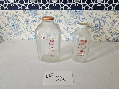 Vintage Glass Juice Bottles