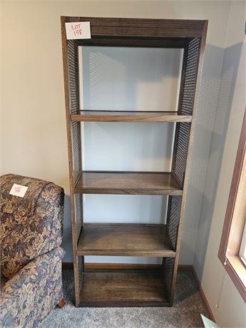 MCM Rattan Cane & Wood Bookshelf