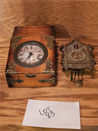 Waterbury Lux Clock(No Key) & Battery Operated Wood Clock Box